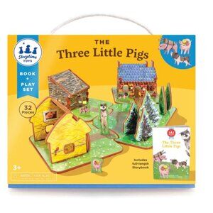 The Three Little Pigs Book & Play Set 32-Piece Storytime Toys Includes Storybook